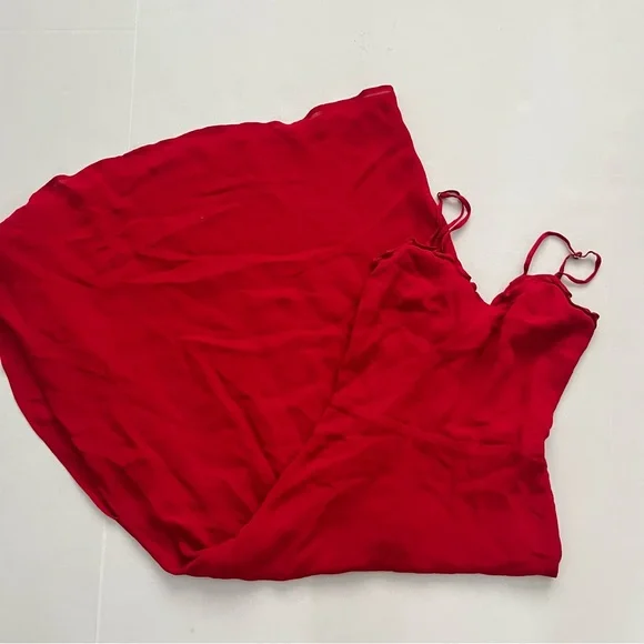 Reformation Cassandra Dress Cherry Red - Picture 3 of 9